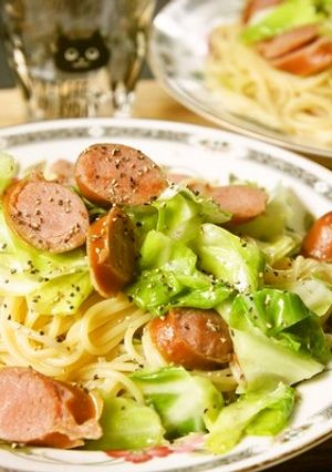 フライパン一つdeキャベツのスープスパ-レシピのメイン写真