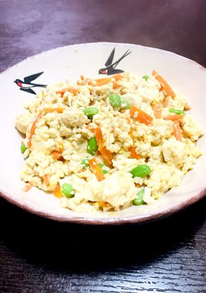 簡単鳥ミンチ入りいり豆腐-レシピのメイン写真