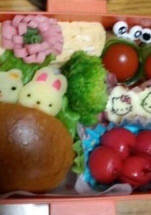 可愛いロールパンサンド弁当-レシピのメイン写真