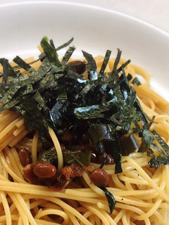 納豆醤油と大葉にんにく醤油のパスタ-レシピのメイン写真