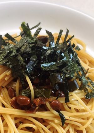 納豆醤油と大葉にんにく醤油のパスタ-レシピのメイン写真