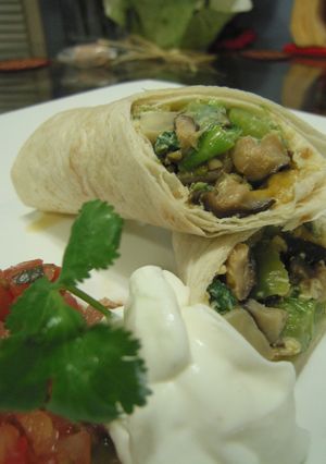 椎茸と青梗菜のブリトーで朝ごはん-レシピのメイン写真