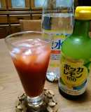 苦手克服！トマトジュースのレモン炭酸割り