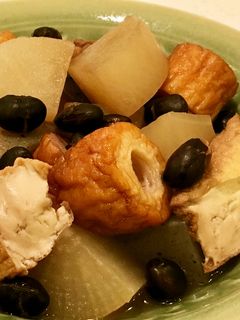 煎り黒豆と大根のおでん風直煮-レシピのメイン写真