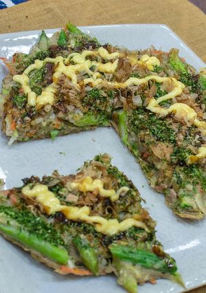 そばの実とアスパラのお好み焼き-レシピのメイン写真