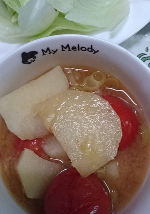 トマトと山芋味噌汁-レシピのメイン写真