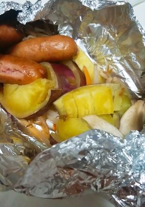 さつま芋とウインナーのホイル焼き☆-レシピのメイン写真
