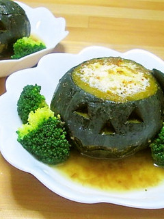 ハロウィンに☆おばけかぼちゃの肉詰め-レシピのメイン写真