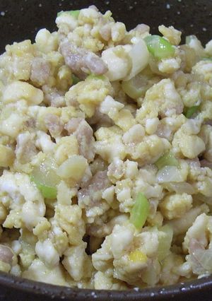 マジうま！豚炒り卵豆腐♪-レシピのメイン写真