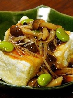 秋味☆トロトロきのこ餡かけの揚げ出し豆腐-レシピのメイン写真