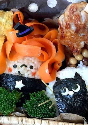 ハロウィン☆簡単♩魔女★おにぎり☆キャラ-レシピのメイン写真