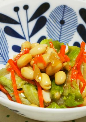レタス・大豆・にんじんのドレッシング和え-レシピのメイン写真