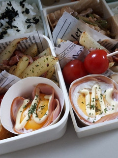 ハムと卵レンジで簡単!紙コップおかず-レシピのメイン写真