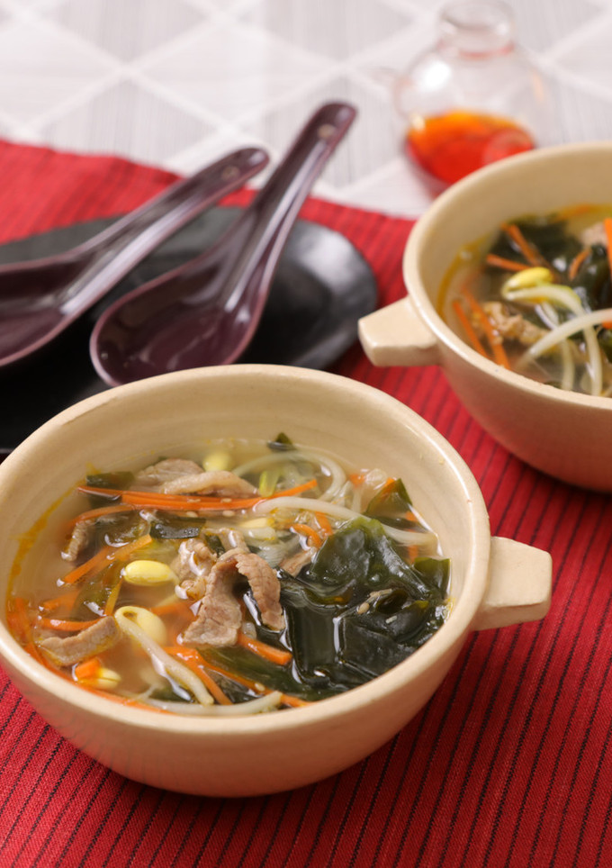 わかめと豆もやしの韓国風わかめスープ-レシピのメイン写真