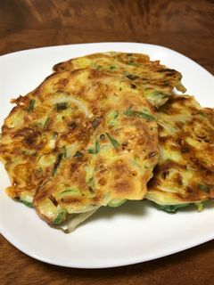 ネギとモヤシたっぷりチーズおやきチヂミ風-レシピのメイン写真