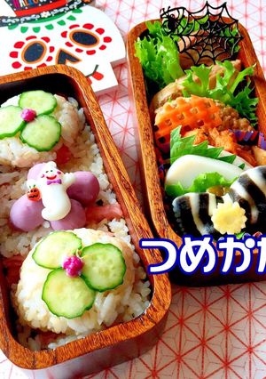 こにぎりとハロウィン生菓子弁当 詰め方-レシピのメイン写真
