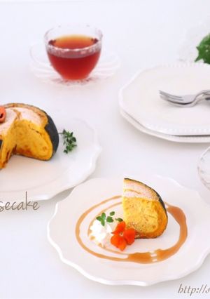 坊ちゃんかぼちゃ♡丸ごとチーズケーキ-レシピのメイン写真