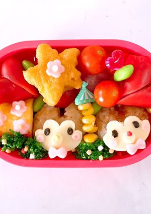 炊き込みご飯で！チップとデールキャラ弁-レシピのメイン写真