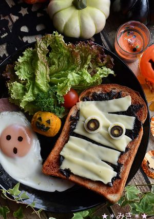 ハロウィンモーニング☆ミイラトースト☆-レシピのメイン写真