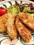 鶏むね肉の青海苔とチーズのパン粉焼き♩
