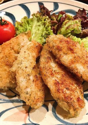 鶏むね肉の青海苔とチーズのパン粉焼き♩-レシピのメイン写真