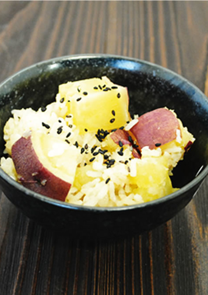 ほうじ茶で炊く　さつまいもご飯-レシピのメイン写真