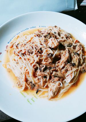 フライパン１つで！サバ缶と麺！-レシピのメイン写真