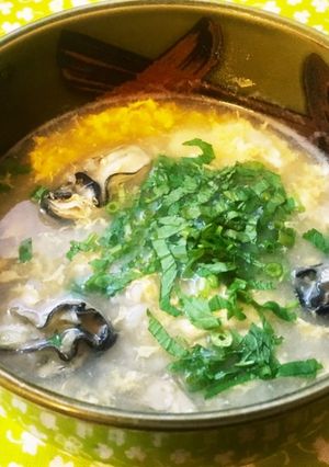 牡蠣雑炊には芹!-レシピのメイン写真