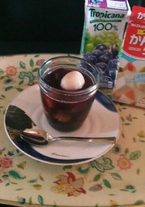 かんてんぱぱ(^q^)葡萄白玉餅ゼリー☺-レシピのメイン写真