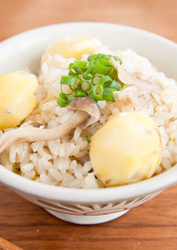栗ときのこの炊き込みご飯-レシピのメイン写真