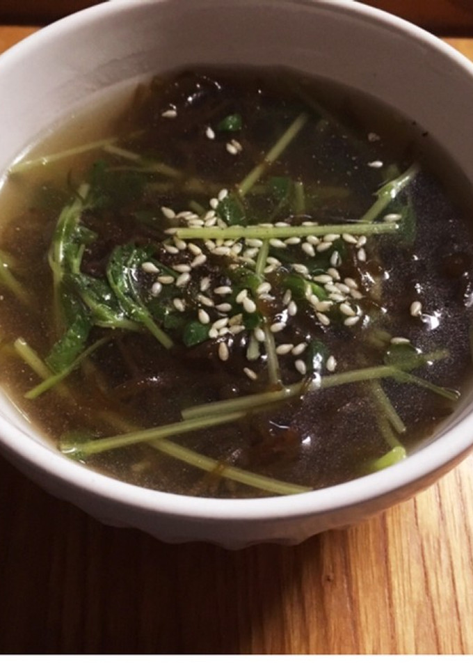 もずくと豆苗のスープ-レシピのメイン写真