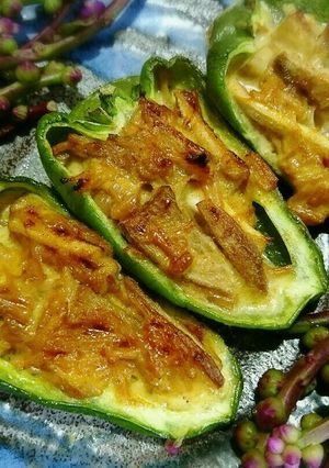 旨っ♥ピーマンの椎茸軸詰め(カレー風味)-レシピのメイン写真