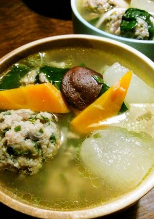 冬瓜と豚ひき肉団子の中華風スープ-レシピのメイン写真