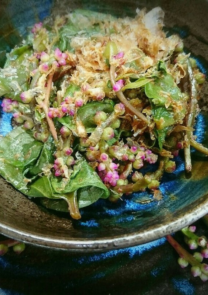 食感たのしい♥つるむらさきのお浸し-レシピのメイン写真