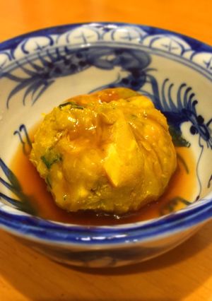 レンジで簡単♪カボチャ饅頭の餡掛け♪-レシピのメイン写真