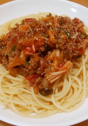 きのこたっぷりミートスパゲッティー-レシピのメイン写真