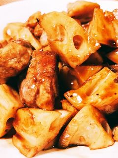 豚肉とれんこんの黒酢炒め-レシピのメイン写真