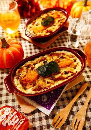 ハロウィンにも★かぼちゃとキノコのドリア-レシピのメイン写真