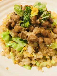 玉子&キャベツチャーハン★納豆添え-レシピのメイン写真