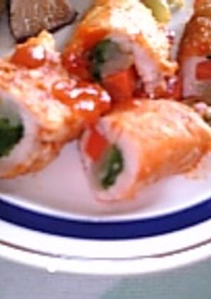 鶏の野菜ロール　ケチャップ焼-レシピのメイン写真