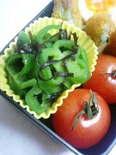 お弁当の隙間埋めに☆ピーマン塩昆布和え-レシピのメイン写真