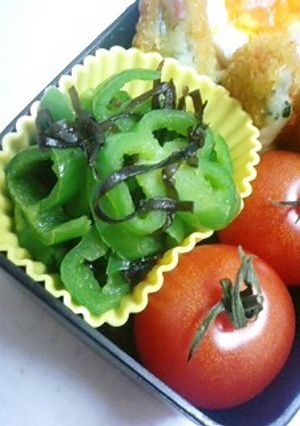 お弁当の隙間埋めに☆ピーマン塩昆布和え-レシピのメイン写真