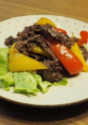 簡単！パプリカと牛肉の中華風炒め。-レシピのメイン写真