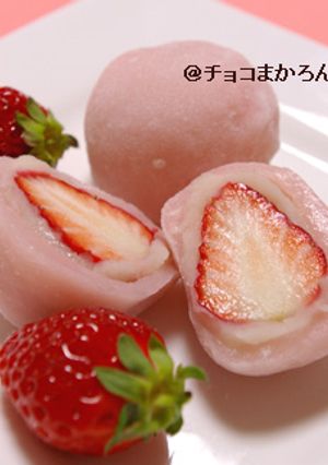 いちご大福♪白玉粉をレンジにかけるだけ！-レシピのメイン写真