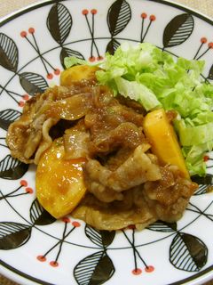 柿と豚肉の生姜焼き-レシピのメイン写真