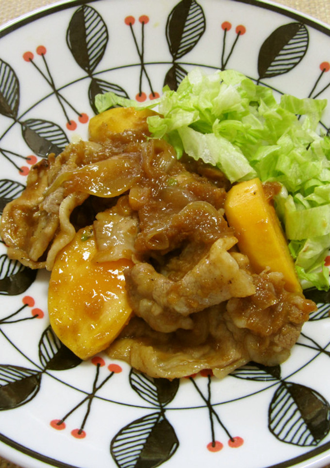 柿と豚肉の生姜焼き-レシピのメイン写真