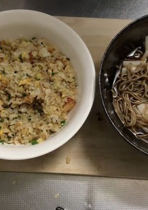 アレンジどん兵衛　天炒飯とおろし蕎麦-レシピのメイン写真