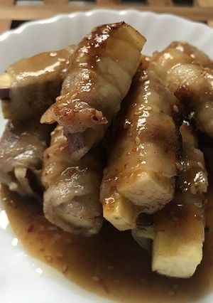 【農業女子】さつまいもの豚肉巻梅ドレがけ-レシピのメイン写真
