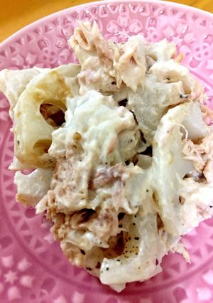 シャキシャキ美味しい蓮根とツナのサラダ♪-レシピのメイン写真