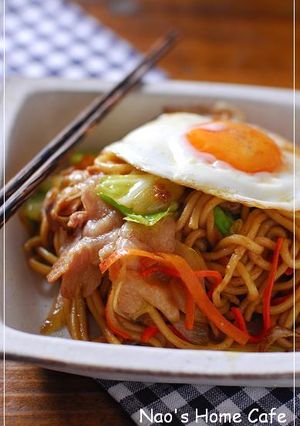 和風カレー焼きそば-レシピのメイン写真
